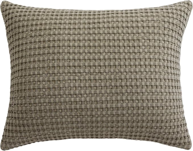 Levtex Home - Mills Waffle Taupe - Decorative Pillow (14 x 18in.) - Waffle - Taupe