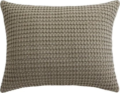 Levtex Home - Mills Waffle Taupe - Decorative Pillow (14 x 18in.) - Waffle - Taupe