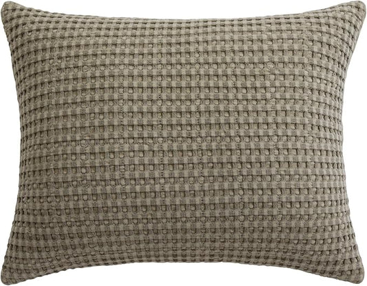 Levtex Home - Mills Waffle Taupe - Decorative Pillow (14 x 18in.) - Waffle - Taupe