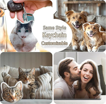 Custom Funny Pillow for Men Women, Personalized Pet Face Pillow, Customized White Elephant Gifts for Adults, Fun Gag Gift with Picture, Photo Christmas Funny Gifts (Insert Included)