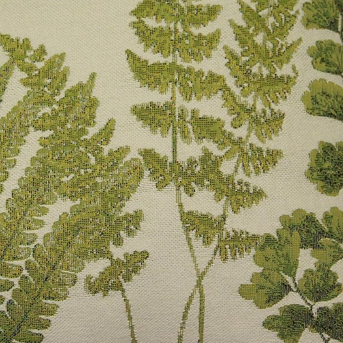 McAlister Textiles Decorative Tapestry Throw Pillow Cover Scatter Cushion with Fern Tapestry Design & Green Velvet Backing for Lounge, Bedroom & Garden.