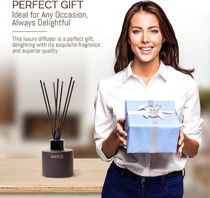 Nayce Luxury Reed Diffuser - Suede Rose - Aromatherapy Essential Oil Diffuser Sticks - Hand-Poured in USA - Reed Diffusers for Home, Bathroom, Bedroom, Office Decor, Housewarming Gifts