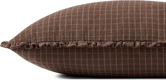 Loloi Chris Loves Julia Dinah Collection PCJ0012 Chocolate/Latte 16'' x 26'' Cover w/Poly Pillow