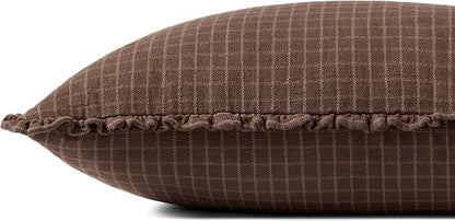 Loloi Chris Loves Julia Dinah Collection PCJ0012 Chocolate/Latte 16'' x 26'' Cover w/Down Pillow