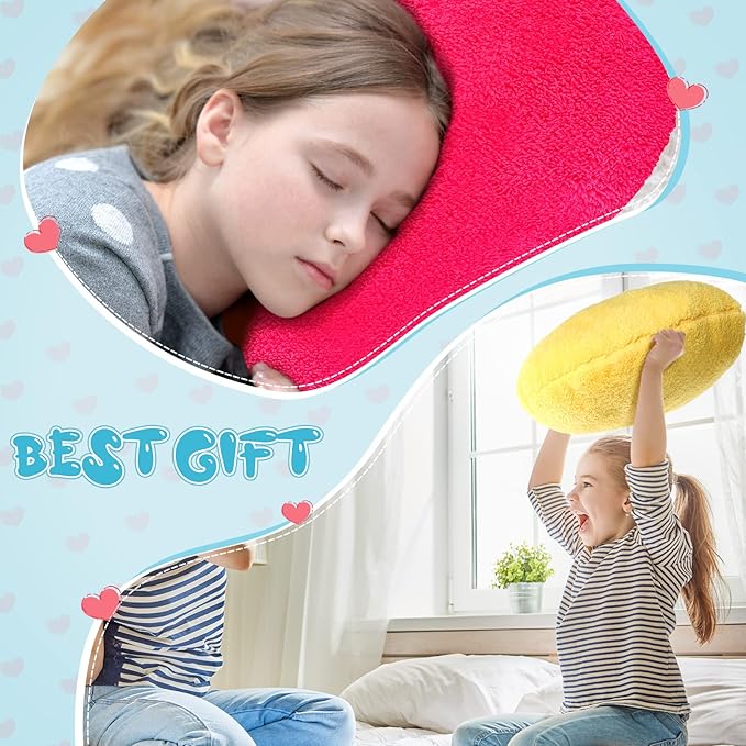 Unittype Heart Shaped Pillow Plush Cute Fluffy Cushion Heart Throw Pillow Decorative Back Cushions Women Gifts for Living Dining Room Bed Sofa, 15.75 Inch(Rose Red, Blue, Yellow)