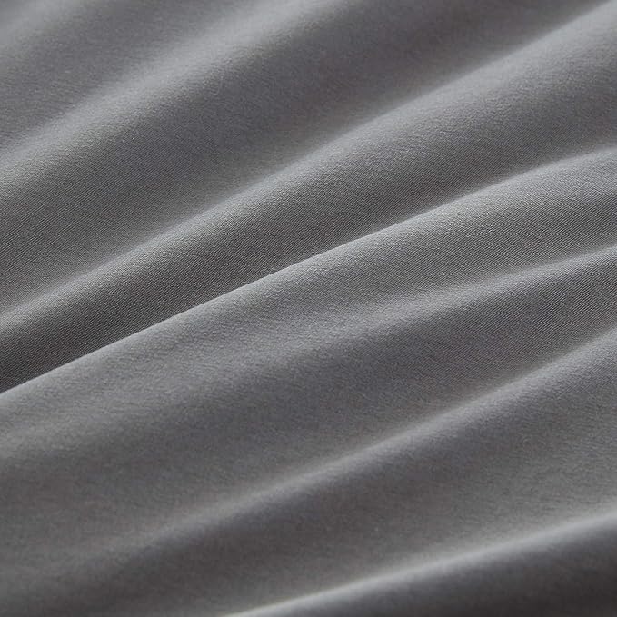 CLOTHKNOW Grey Full Size Comforter Sets Dark Gray Bedding Comforter Sets Soft Men Boys Comforter with 2 x Pillow Cases