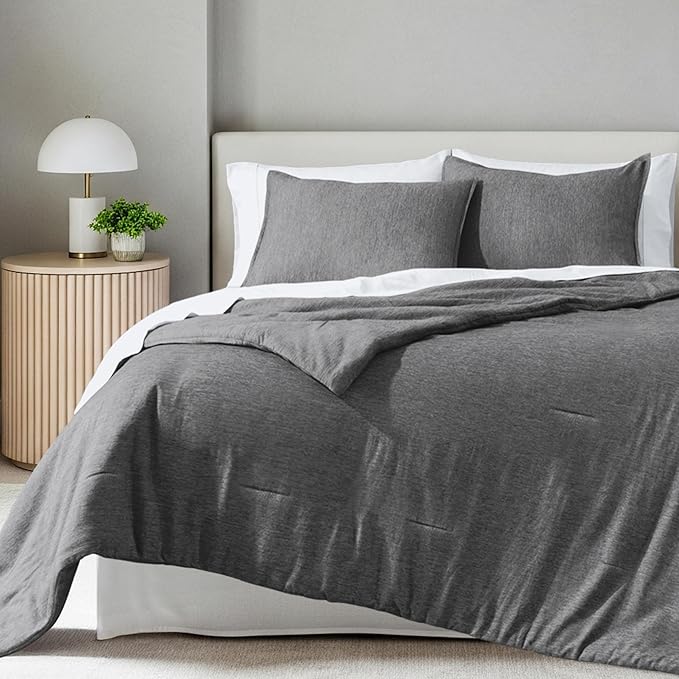 Bare Home Comforter Set - King Size - Ultra-Soft - Goose Down Alternative - Premium 1800 Series - All Season Warmth Comforter (King, Heathered Grey)
