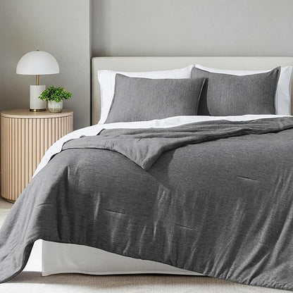 Bare Home Comforter Set - King Size - Ultra-Soft - Goose Down Alternative - Premium 1800 Series - All Season Warmth Comforter (King, Heathered Grey)