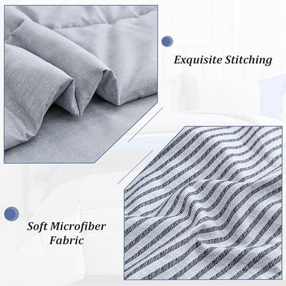 WONGS BEDDING Blue Comforter Set King Reversible Grey Blue Down Alternative Comforter for King Bed,3 Pieces (1 Comforter+2 Pillowcases), Soft Microfiber Bedding Duvet Set 104"×90"