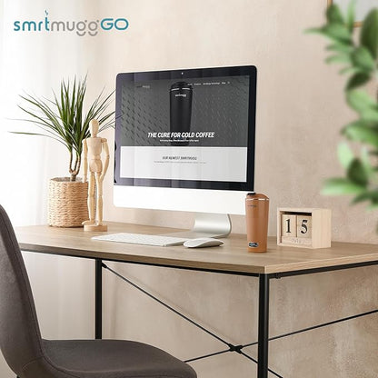 GO Heated Coffee Mug, Travel Mug, 13.5 OZ. Smart Mug, Battery Powered Heated Coffee Mug, Great for Coffee and Tea, Snap on Magnetic Charging Cord, New and Improved (Pumpkin Spice)