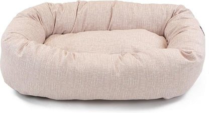 Majestic Pet 32 Inch Bagel Calming Dog Bed Washable – Cozy Soft Round Dog Bed with Spine Support for Dogs to Rest Their Head - Fluffy Donut Puppy Mat 32x23x7 (Inch) Medium – Pink
