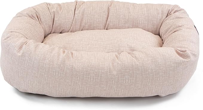 Majestic Pet 24 Inch Bagel Calming Dog Bed Washable – Cozy Soft Round Dog Bed with Spine Support for Dogs to Rest Their Head - Fluffy Donut Puppy Mat 24x19x7 (Inch) Small – Pink