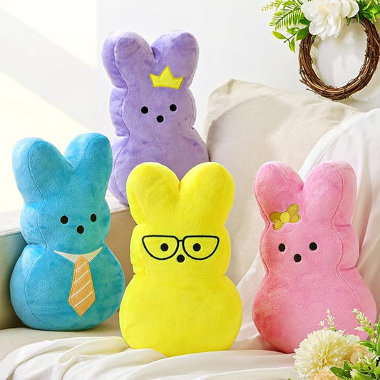 Easter Bunny Rabbit Throw Pillow: Ultra Soft Plush Bunny Shaped Cushions Easter Throw Pillows, Cute Fluffy Peep Bunny Pillows, Spring Easter Decoration for Home, Bedroom, Living Room, Sofa and Couch