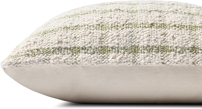 Loloi Magnolia Home by Joanna Gaines Erin Collection PMH0073 Ivory/Green 22'' x 22'' Cover w/Poly Pillow