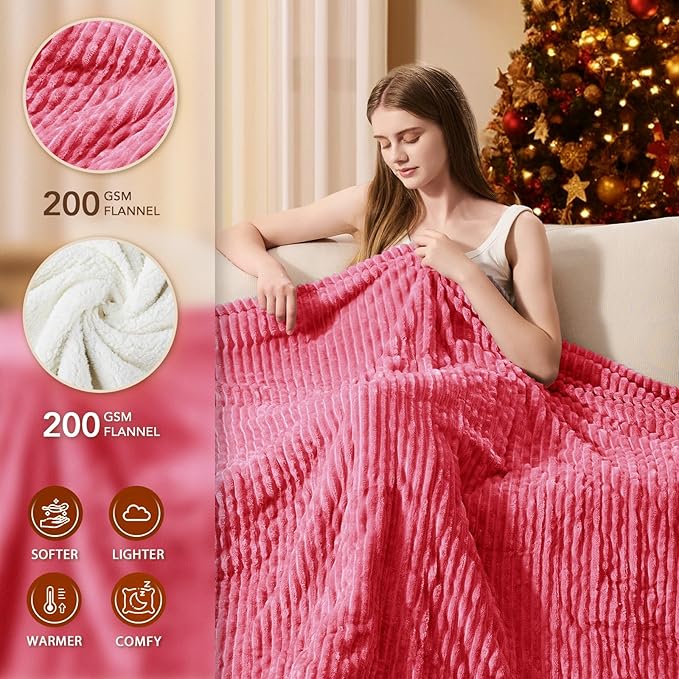 Homemate Electric Heated Blanket Queen Size - 84"x90" Heating Blanket Queen Size Dual Control 1/2/4/6/8 Hours Auto-Off 10 Heat Level Over-Heat Protection Soft Flannel Sherpa ETL Certification