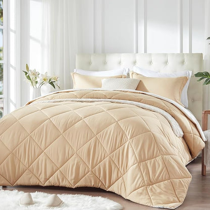 NexHome Down Alternative Solid Comforter Set Twin Size, Lightweight Comforter Set Thin Microfiber Reversible