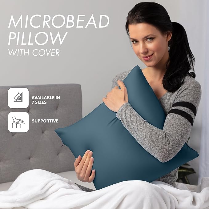PILLOWY 12"x20" Throw Pillow - Dark Slate Grey: 1Pcs Luxurious Premium Microbead Pillow with 85/15 Nylon/Spandex Fabric. Forever Fluffy, Outstanding Beauty & Support. Silky, Soft & Beyond Comfortable