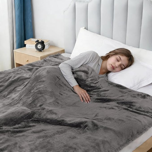 Electric Heated Blanket Full Size 72"x84",Fast Heating Throw, Soft Plush Microplush for Bed & Couch, 10 Hours Auto Off & 5 Heating Levels, Machine Washable, Gifts for Grandma & Family-Light Gray