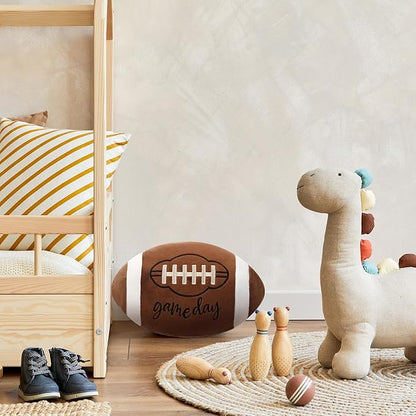 Yousoontic Football Plush Throw Pillow 11.8 Inch Fluffy Durable Stuffed Football Pillow for Room Decoration Cute Rugby Shaped Cushions for Bedroom Nursery Room Decoration Soft Sports Ball