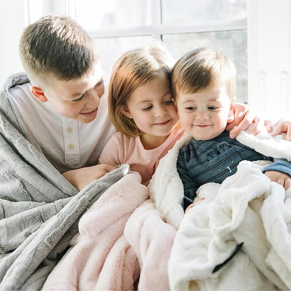 Minky Designs Blossom Pink Minky Blanket – Ultra Soft Faux Fur Throw Blanket for Couch, Bed & Home – Fluffy, Warm & Luxurious – Posh Collection (Medium, 50x60)