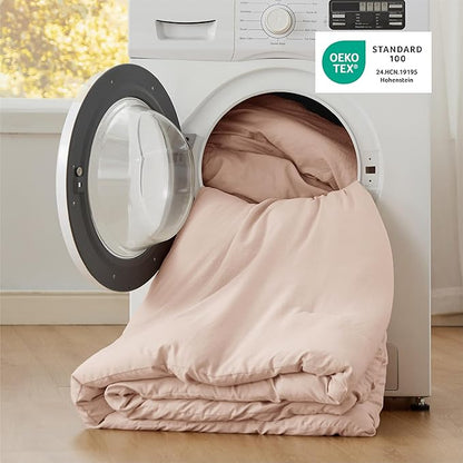 Bedsure King Comforter Set, Light Pink Soft Prewashed Bedding for All Seasons, 3 Pieces GentleSoft™ Bed Set, 1 Lightweight Comforter (104"x90") and 2 Pillowcases (20"x36")