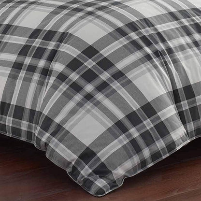 Eddie Bauer - Queen Comforter Set, Cotton Reversible Bedding with Matching Shams, Plaid Home Decor for All Seasons (Coal Creek Grey, Queen)
