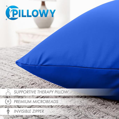 PILLOWY 12"x20" Throw Pillowcases (Cover Only) - 85/15 Nylon, Spandex - Luxurious, Silky, Stretchy & Soft - 1Pcs Solid Color - A Perfect Choice for Couch Chairs Sofa Bed Adult/Kids Bedroom, Yeal Blue