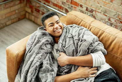 Minky Couture Sorbet Blanket - Ultra-Soft Throw for Silky Smooth Comfort - Premium Decorative Throw Blanket - Midweight, Breathable Fabric - Machine Washable Monster, Charcoal