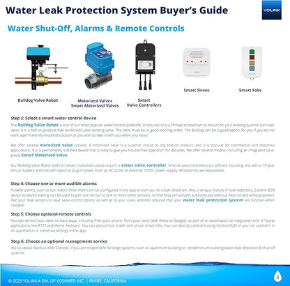 YoLink Water Leak Detector, 1/4 Mile World's Longest Range, Wireless Smart Water Leak Sensor, Alexa, IFTTT, Hub Required