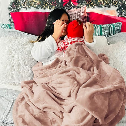 Bedsure GentleSoft Fleece Throw XL Blanket Dusty Pink - 300GSM Soft Lightweight Plush Cozy Blankets for Bed, Sofa, Couch, Travel, Camping, 50x70 inches