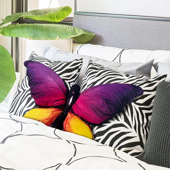 Butterfly Decorations Pillow Decorative Throw-Pillow Stuffed Animal Plush Gifts for Women Decor for Room Home Garden 24.4" x 16.5"