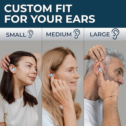 Peace&Quiet PQ Wax Ear Plugs for Sleeping - 30 Silicone Wax Earplugs for Sleeping and Swimming, Gel Ear Plugs for Noise Cancelling, Sleeping Earplugs, Sound Blocking Level of 32 Db, Color: Blue