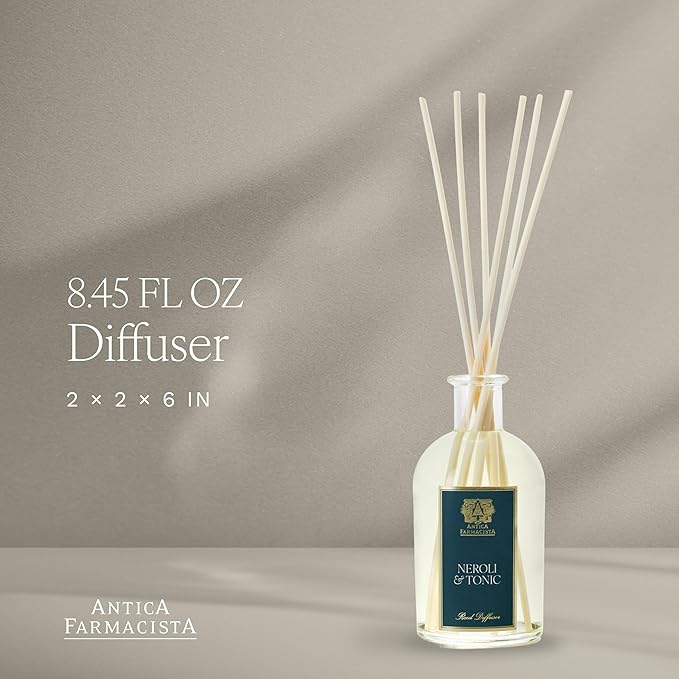 Antica Farmacista Home Ambiance Diffuser - Long-Lasting Reed Scent Diffuser - Luxury Room Freshener Gift - Neroli & Tonic, 8.45 fl oz