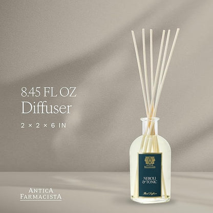 Antica Farmacista Home Ambiance Diffuser - Long-Lasting Reed Scent Diffuser - Luxury Room Freshener Gift - Neroli & Tonic, 8.45 fl oz