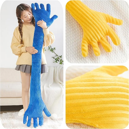 Cute Palm Pillow Simulation Palm Plush Pillow Soft Sofa Bed Pillow Funny Bedroom Decoration Office Chair Cushion (62.9in, Blue)