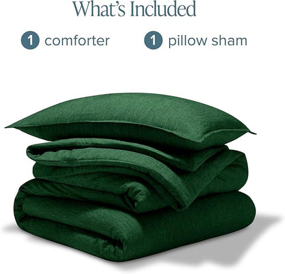 Bare Home Comforter Set - Twin/Twin Extra Long - Ultra-Soft - Goose Down Alternative - Premium 1800 Series - All Season Warmth Comforter (Twin/Twin XL, Heathered Forest Green)