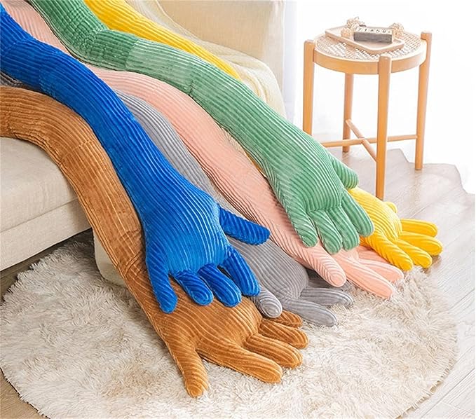 Cute Palm Pillow Simulation Palm Plush Pillow Soft Sofa Bed Pillow Funny Bedroom Decoration Office Chair Cushion (31.4in, Yellow)