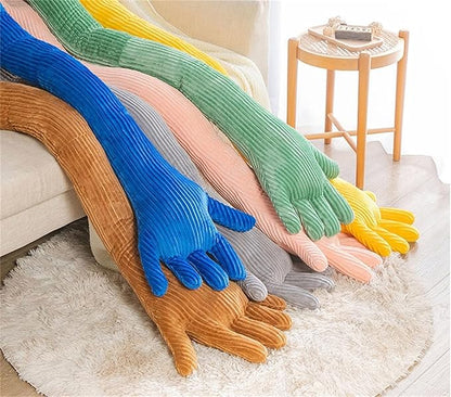 Cute Palm Pillow Simulation Palm Plush Pillow Soft Sofa Bed Pillow Funny Bedroom Decoration Office Chair Cushion (31.4in, Yellow)