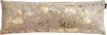 SAFAVIEH Home Collection Edmee Metallic Beige/Gold 18-inch Square Decorative Accent Throw Pillow with Insert