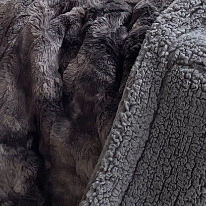Electric Heated Blanket Throw Size 50"×60" with 4 Heating Levels & 4 Hours Auto Off, Heating Throw Plush Faux Fur, Energy Efficient, Machine Washable, Gradient Gray