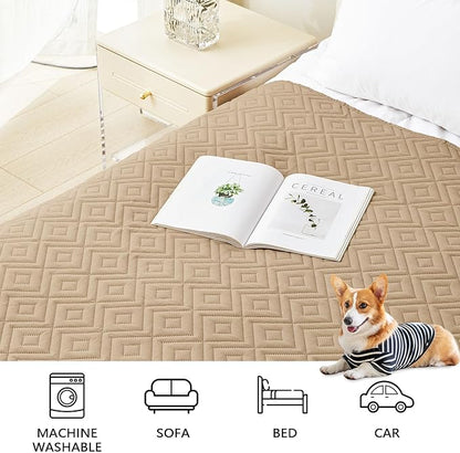 hyha Waterproof Dog Blanket, Soft Dog Bed Cover Pet Blankets, Waterproof Sofa Couch Cover for Dogs Washable, Reversible Pet Couch Covers for Sofa Furniture (82x102 Inch, Camel/Camel)