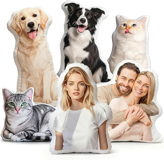 Customizable Photo Throw Pillows, Personalize Your Dog, cat or Couple Photos as Throw Pillows, for Halloween, Christmas, Birthdays.