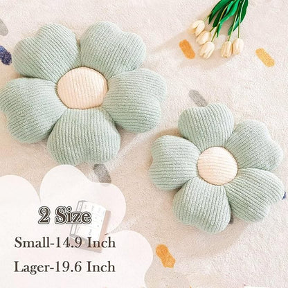Flower Throw Pillow, Cute Flower Shaped Pillow Decorative Throw Pillow for Bed Couch, Soft Daisy Pillows Floor Seating Cushion Cushions (19.6 Inch Sage Green)