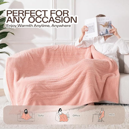 Heated Blanket Electric Blanket King Size, 90" x 100" Fast Heating Blanket with Dual Control 8 Heating Levels & 10 Hours Auto Off, Machine Washable, ETL & FCC Certification, Pink