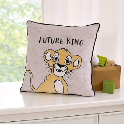 Disney Lion King Taupe and Gold Simba Future King Embroidered Decorative Pillow