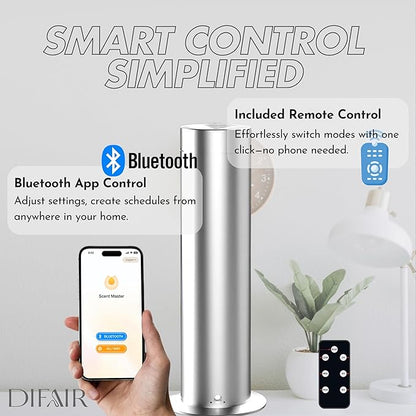 S150 Waterless Essential Oil Diffuser - Leak-Proof, Nano-Atomizing, Silent, Bluetooth/Remote Control, 1000 sq ft Coverage for Home, Office, Spa