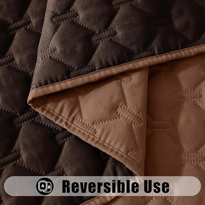 Smiry Waterproof Dog Bed Cover Blanket, Soft Reversible Pet Blanket, Washable Leakproof Cats Dogs Couch Cover for Sofa, Couch, Furniture (82x102 Inch, Brown/Chocolate)