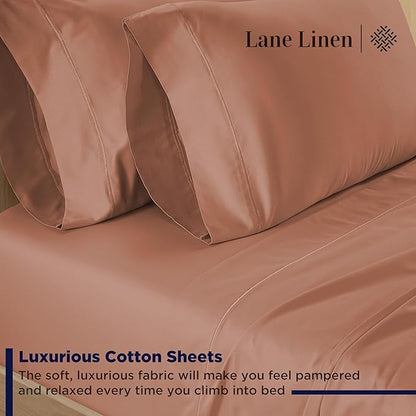 LANE LINEN Split King Sheet Sets for Adjustable Beds - 5 PCs, 600 Thread Count Split King Sheets Set - Sateen King Split Sheets for Adjustable Bed - Split Top King Sheets Set for Bed - Rose Dawn