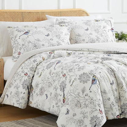 Southshore Fine Living, Inc. 3-Piece Full or Queen Comforter Set with 2 Pillow Shams, Down Alternative Comforter, Cozy Microfiber, Matching Bedding Set and Room Décor, Full/Queen, Bayberry Botanical