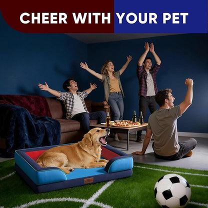 Comfort Expression Orthopedic Dog Bed for Extra Large Dogs 45x35 Inch, Waterproof Egg Crate Foam XL Pet Bed with Removable Bolsters, Dog Couch with Washable Cover & Non-Slip Bottom, Philadelphia